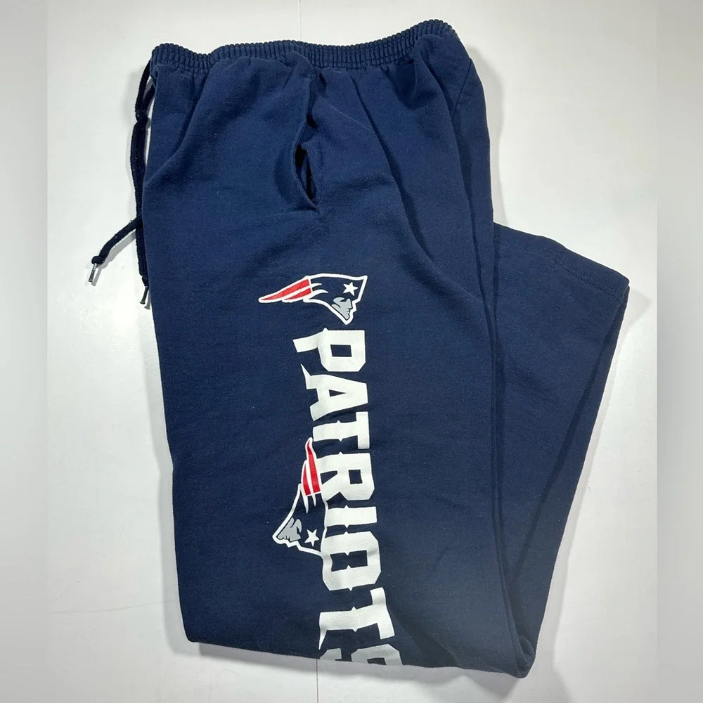 New England Patriots‎ Sweatpants Mens Medium Blue Fleece Majestic NFL  Pockets